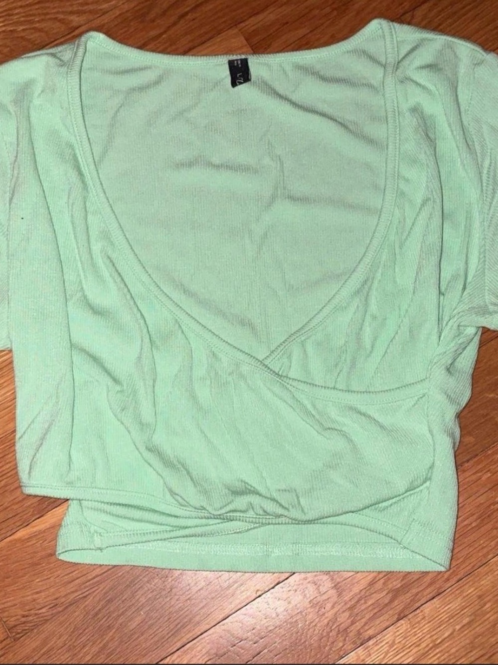 Mint Green Women's Wrap Crop Top - Zaful